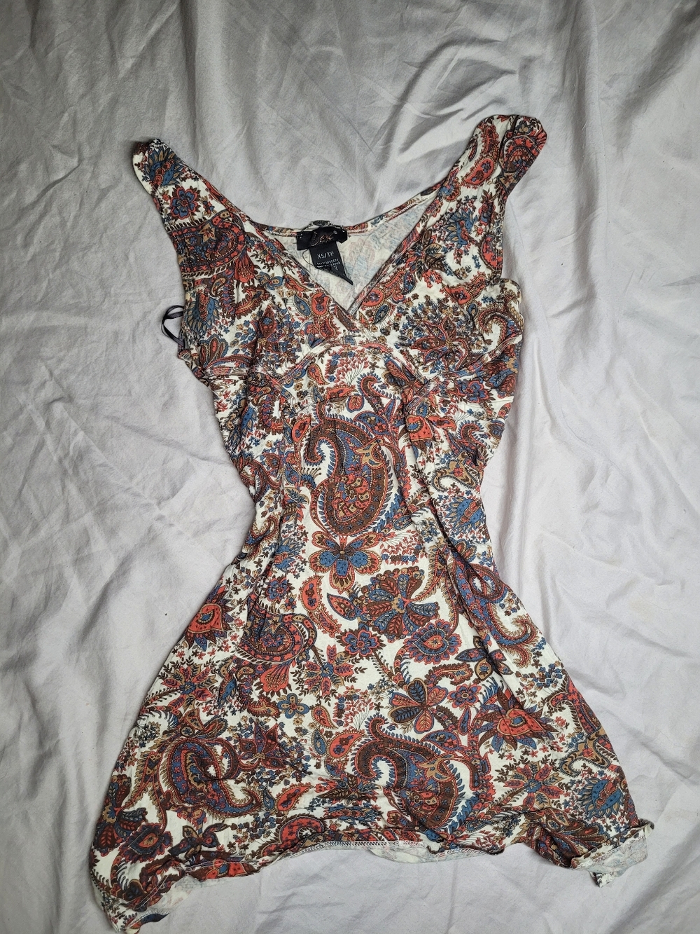J.Crew Paisley Mini Dress in White & Red Size XS